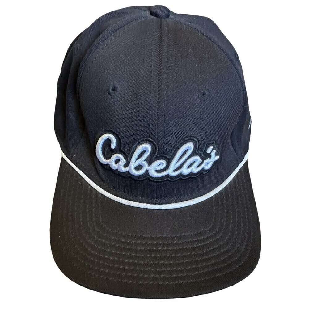 Cabela's 1961 The Game Hat Cap Black White Embroidered Fitted Outdoor